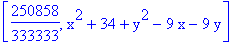 [250858/333333, x^2+34+y^2-9*x-9*y]